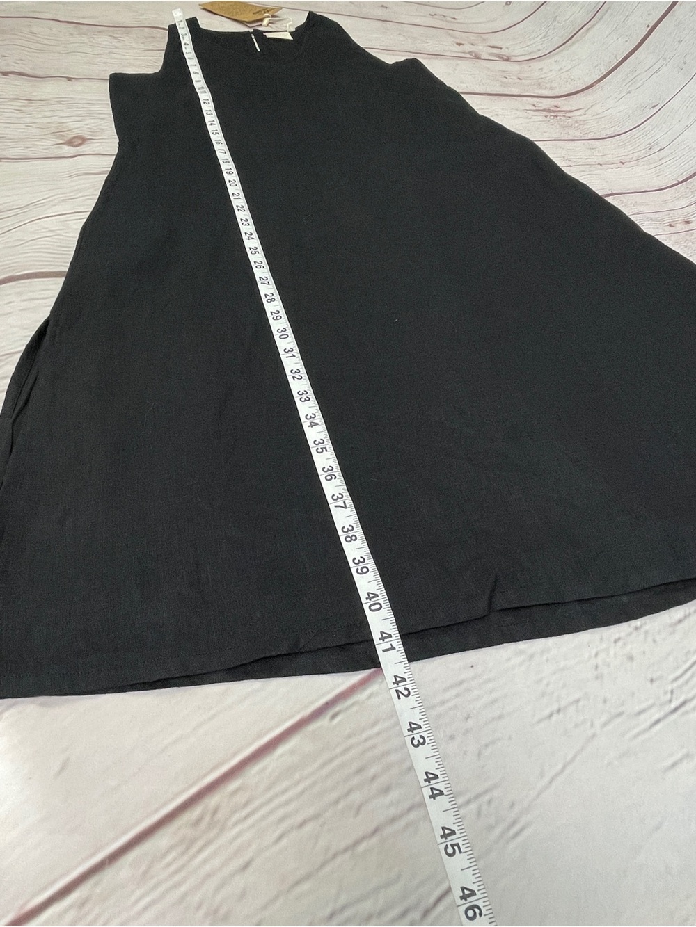 REISTOR The Hemp Noir v-neck midi slit black sleeveless lined dress NEW, size S - Picture 12 of 12